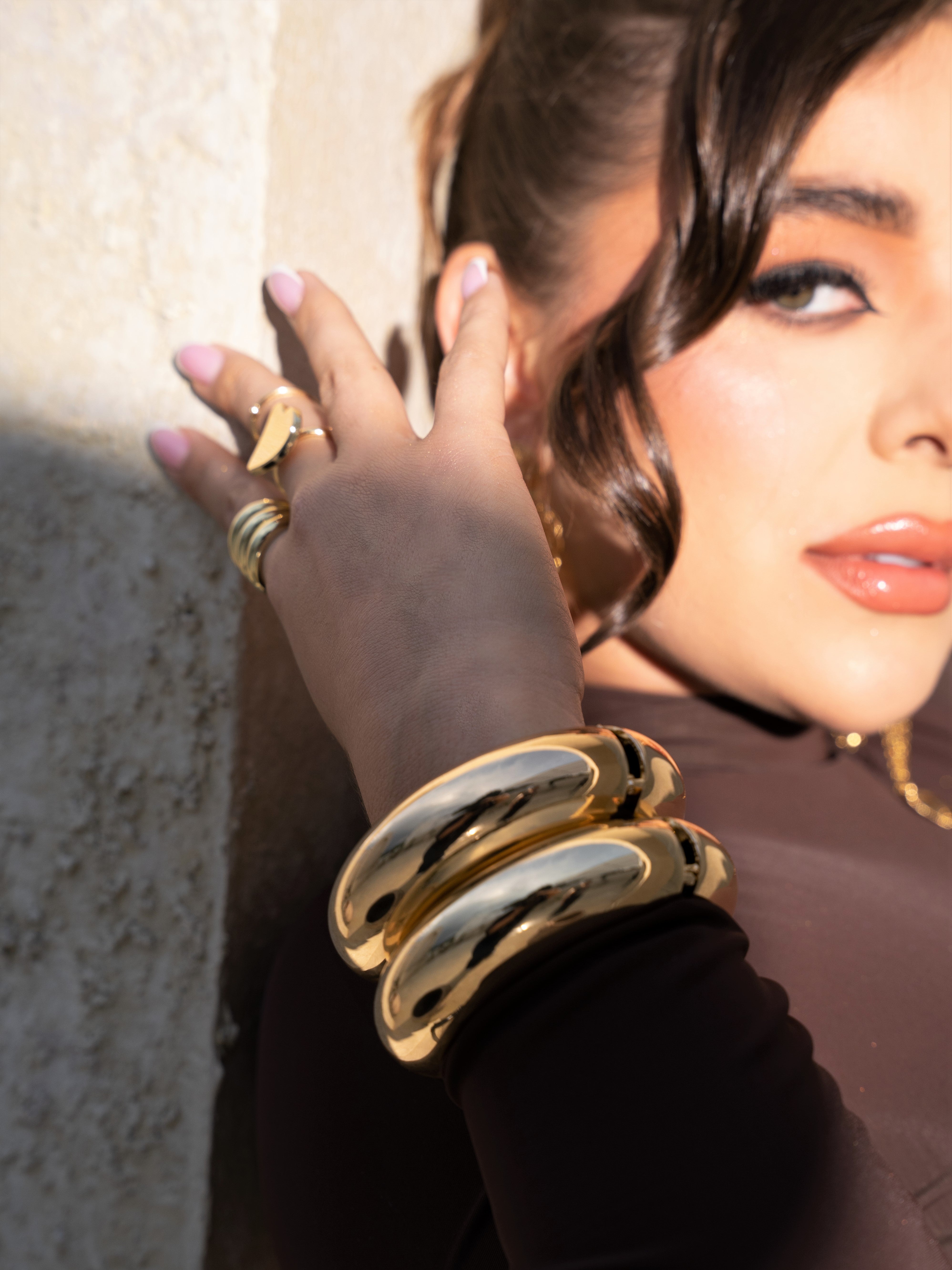 BRAZALETE CHUNKY DORADO