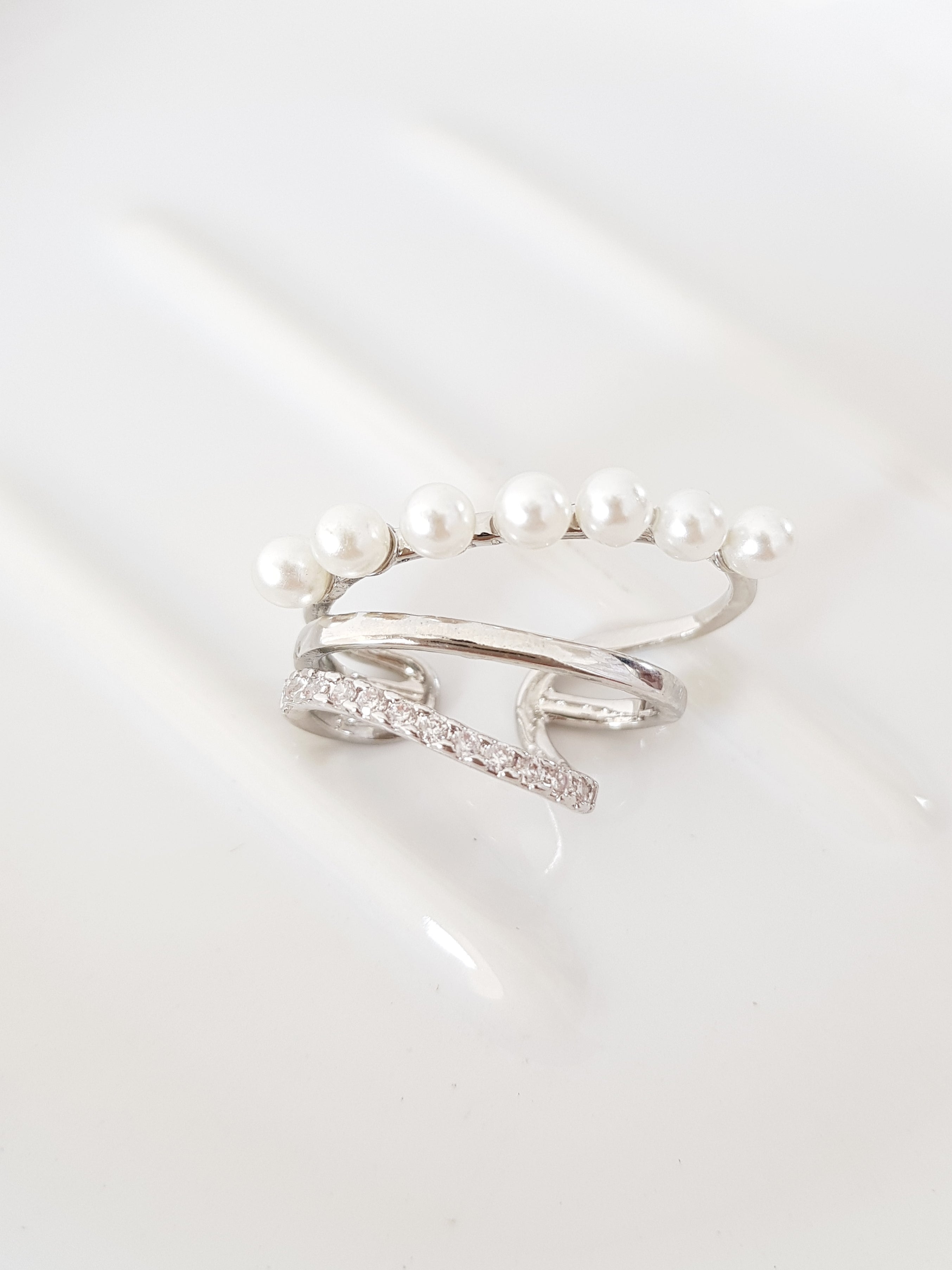 EARCUFF MAXI PERLITAS SILVER